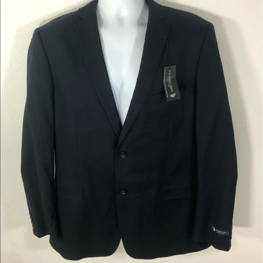 US Polo Assn. Navy Blue Blazer Sport Coat 44L